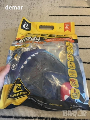 Детска маска за цялото лице CRESSI Kiddy - безопасна за CO2 - специално разработена за деца, снимка 8 - Водни спортове - 52734705