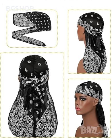 Хип - Хоп / Рап Дюраг Бандана - Черен, снимка 3 - Шалове - 44070474