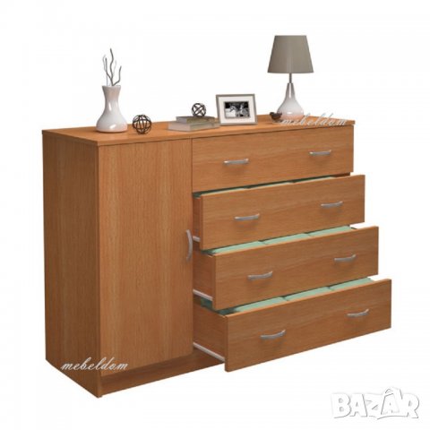 Скрин 110см. с врата и 4 чекмеджета(код-6189), снимка 5 - Скринове - 28418100