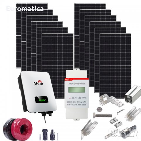 Монофазна OnGrid мрежова фотоволтаична система 8 kW Afore + Конструкция