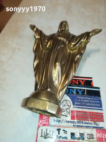 АНТИКА-ИСУС 20СМ МЕД//МЕСИНГ-ТЕЖКА ФИГУРА ЗА КОЛЕКЦИЯ 2704251006, снимка 3 - Антикварни и старинни предмети - 50051657