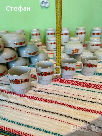 Старинен комплект за подправки, чаши, чинии и паници, снимка 4 - Сервизи - 51832469