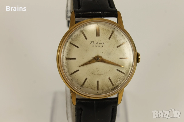 1960's Стар Руски Ръчен Позлатен Часовник Ракета 2601, снимка 4 - Антикварни и старинни предмети - 51631074