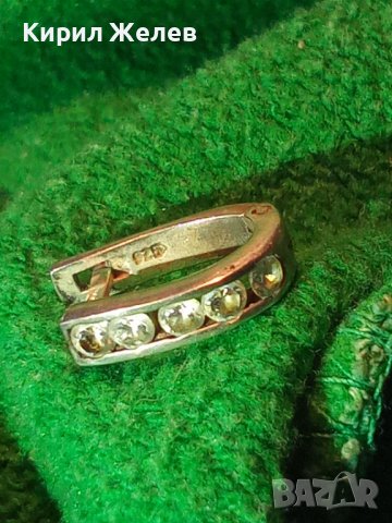 СТАРА СРЕБЪРНА СКЪПОЦЕННА АНГЛИЙСКА ОБЕЦА СРЕБРО 925 с ФАСЕТ - ЦИРКОНИ 27246, снимка 2 - Обеци - 36847769