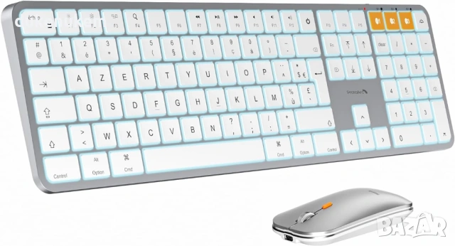 Безжичен комплект клавиатура и мишка за Mac – AZERTY, Bluetooth