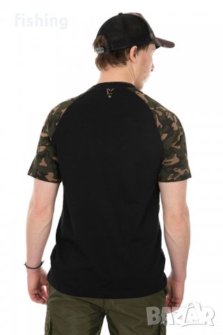 Тениска Fox Raglan T-Shirt Black & Camo, снимка 2 - Екипировка - 36708377