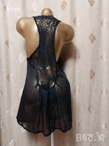 QED LONDON L/XL Черна дантелена туника / потник /, снимка 5 - Туники - 49656808