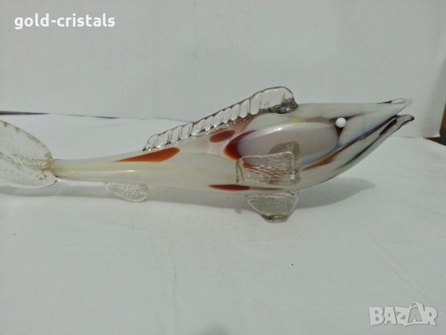 Стъклена фигура риба ръчна изработка, снимка 2 - Антикварни и старинни предмети - 27111112