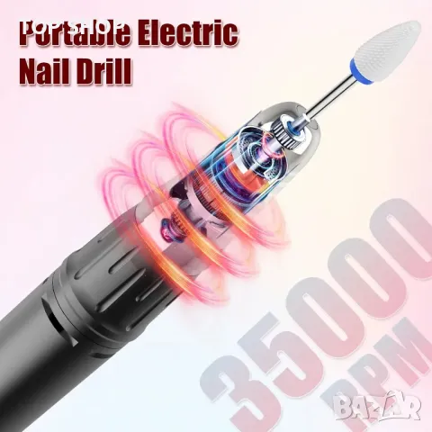 Пила за нокти акумулаторна комплект с аксесоари DMJ140, снимка 6 - Педикюр и маникюр - 48633863