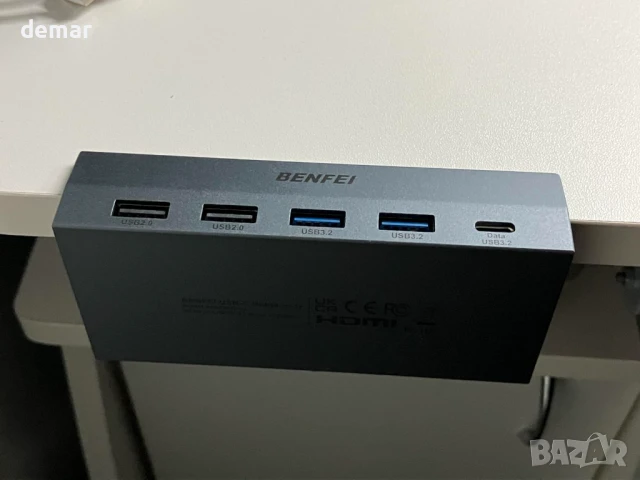 BENFEI 8-в-1 USB C хъб със сигурна скоба – 4K/60Hz HDMI, 2 x USB-A 3.2, снимка 10 - Кабели и адаптери - 51171175