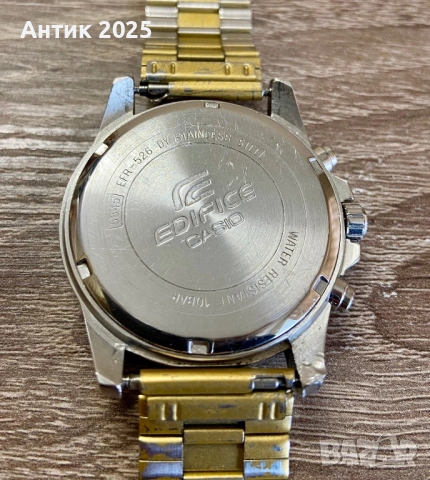 Мъжки часовник Casio Edifice хронограф WR 100M, стоманена верижка, снимка 4 - Мъжки - 53602586