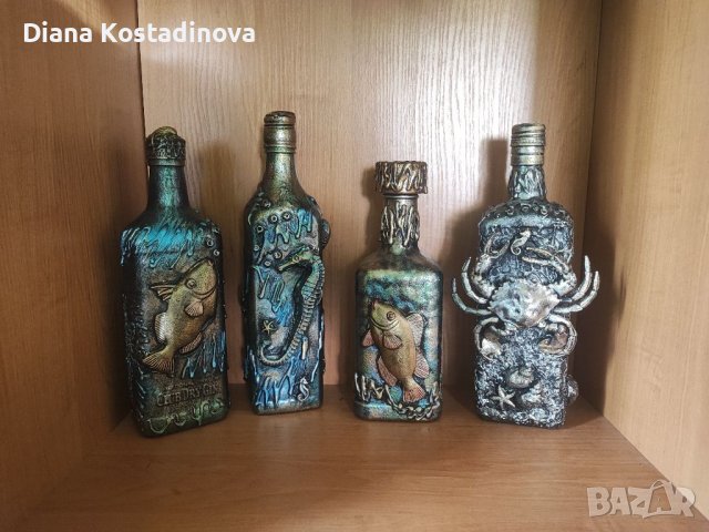 Декупажни шишета, снимка 2 - Декорация за дома - 37829857