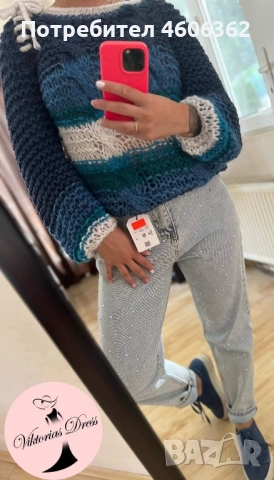 ръчно изплетен пуловер , снимка 3 - Жилетки - 51864065