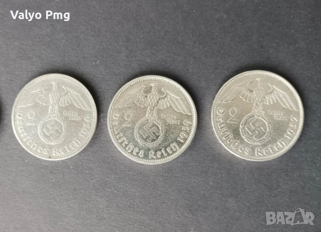 2 райхсмарки, сребърни монети Германия, Третия райх