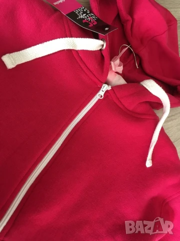 Разпродажба! Дамски розов суичър с качулка анорак с цип размер M, снимка 4 - Суичъри - 50760187