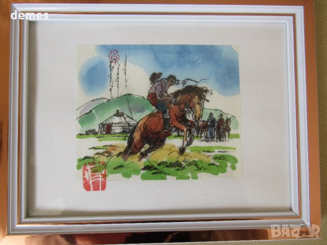  Серия традиционни картини живопис - Монголия - 12-6