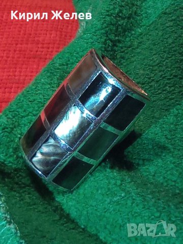 РАЗКОШЕН СЕДЕФЕН СРЕБЪРЕН ФЕШЪН АРТ ПРЪСТЕН СРЕБРО 925 с ЮВЕЛИРНО РЪЧНО ШЛИФОВАН КРАЛСКИ СЕДЕФ 39987, снимка 7 - Пръстени - 42612321