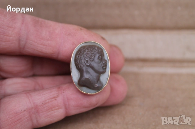 Дамски златен пръстен с камея, снимка 9 - Пръстени - 53326567
