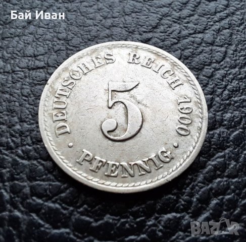 Стара монета 5 пфенига 1900 г.буква  А -  Германия-топ качество на топ цена ! , снимка 5 - Нумизматика и бонистика - 39724065