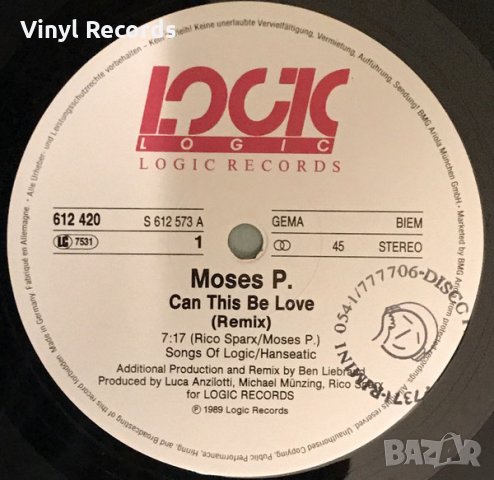 Moses P. ‎– Can This Be Love (Remix by Ben Liebrand) Vinyl , 12", снимка 4 - Грамофонни плочи - 33674707