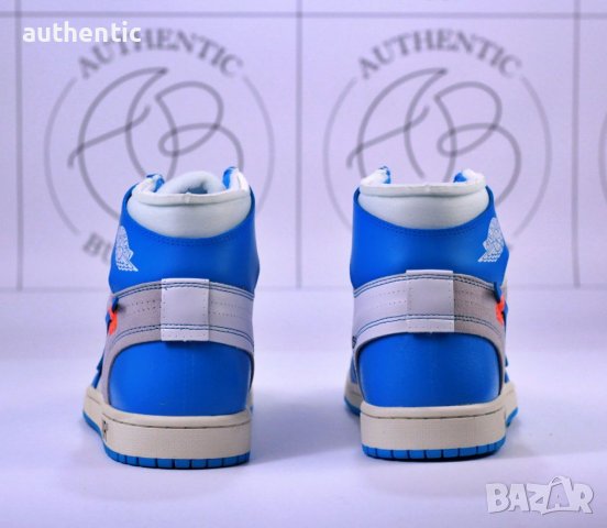 Nike Air Jordan 1 Off-White University Blue, снимка 9 - Маратонки - 36013219