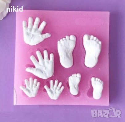 Ръце крака Стъпки силиконов молд форма декор торта сладки фондан шоколад, снимка 2 - Форми - 26154999
