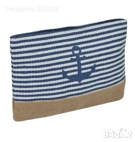 Несесер за лични принадлежности от юта, Син, 32x22 см., снимка 2 - Чанти - 50816725
