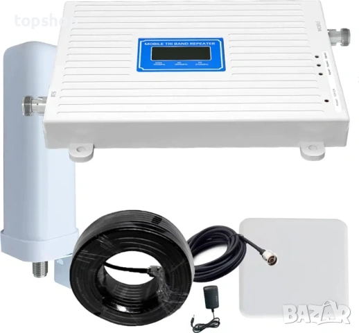 Трибандов усилвател (Бюджетният избор) Мощен Трибандов GSM Усилвател - Пълен обхват за Глас и 4G...