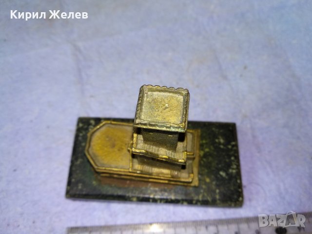 СТРАЖЕВА БОЙНА КУЛА Стар РЯДЪК МЕТАЛЕН СУВЕНИР с МРАМОРЕН ПОСТАМЕНТ За КОЛЕКЦИЯ Тем-н ИНТЕРИОР 41393, снимка 8 - Колекции - 43952371