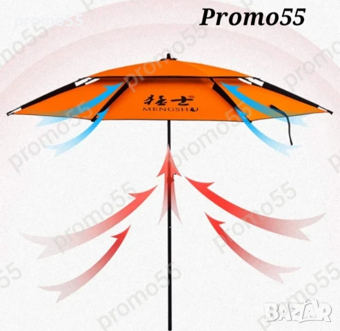 Чадър за плаж и риболов с чупещо рамо, УВ защита и тризъбец 220см., снимка 15 - Екипировка - 50639827