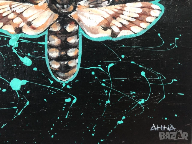 Авторска абстрактна картина молец, снимка 4 - Картини - 53606421