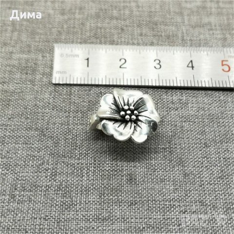  Цвете 0.990 Стерлингово Сребро с магнитна закопчалка за колие - 16 мм - за Бижута, снимка 5 - Колиета, медальони, синджири - 32840974