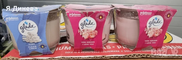Ароматизирани свещи в чаша Glade