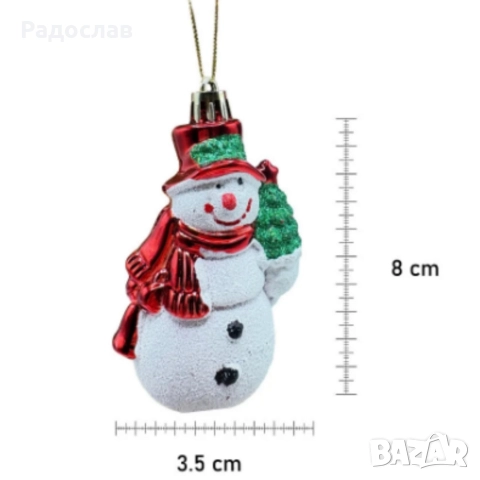 Коледен комплект украса 8 броя – Червени и бели висулки  Premium Collection., снимка 3 - Декорация за дома - 52631584