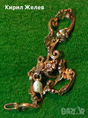 СТАРА СКЪПОЦЕННА АР НУВО ФЛОРАЛНА с ЧЕТИРИЛИСТНИ ДЕТЕЛИНКИ ГРИВНА СРЕБРО 900 РЪЧНА ИЗРАБОТКА 28715 , снимка 3 - Гривни - 37252456