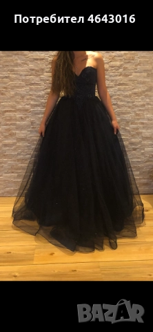 Тъмно синя бална рокля, снимка 3 - Рокли - 52444089