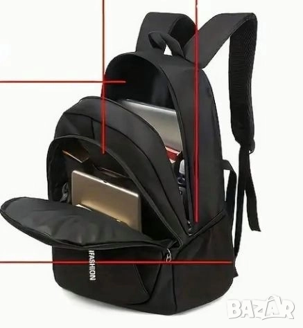 Качествена раница с голям капацитет и множество джобове , снимка 3 - Раници - 52067381