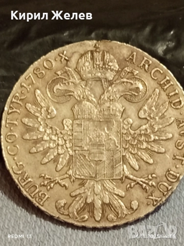 Сребърна монета талер 1780г. Мария Терезия Австро-Унгария рядка за КОЛЕКЦИЯ 52271, снимка 13 - Нумизматика и бонистика - 52432739