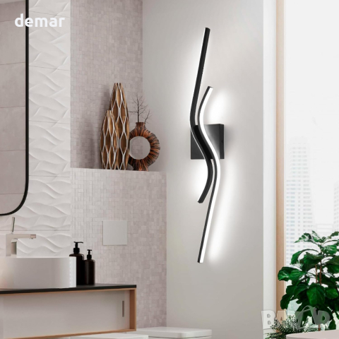 EIDISUNY LED стенна лампа, вътрешна модерна креативна, 80 см 26 W (студена бяла светлина), снимка 8 - Лед осветление - 44864564