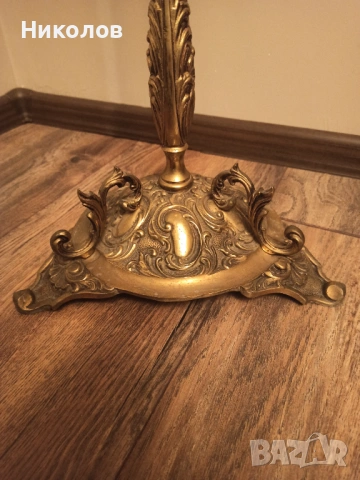 Месингова стояща лампа, снимка 7 - Антикварни и старинни предмети - 53242563