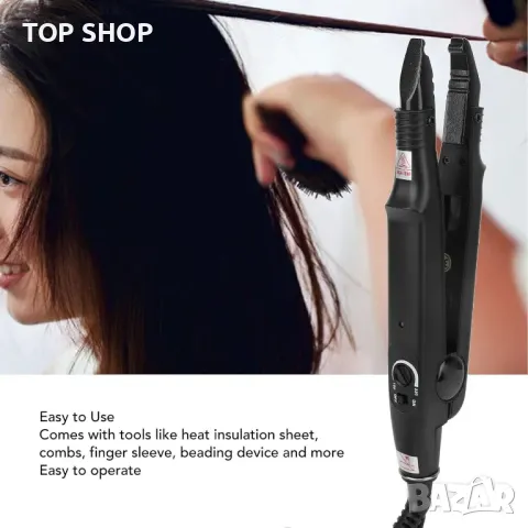 Професионален уред за поставяне на кичури/ екстеншъни NOOF, снимка 7 - Преси за коса - 48477018