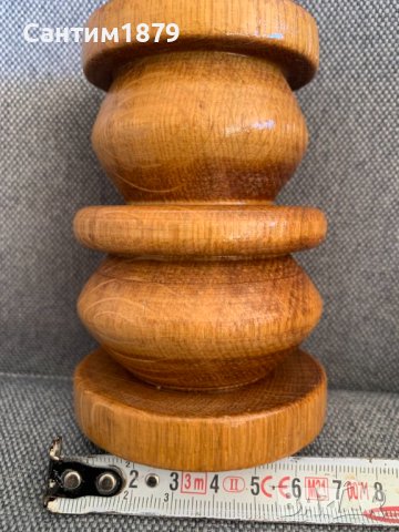 Стар масивен дървен свещник-1, снимка 3 - Антикварни и старинни предмети - 43982015