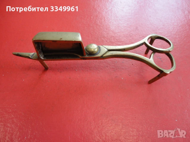 Бронзово ножица за фитили на свещ лампа 19 век, снимка 2 - Антикварни и старинни предмети - 51313795