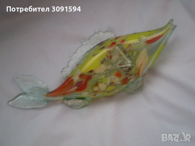 Стара фигура на риба многоцветно стъкло, снимка 9 - Антикварни и старинни предмети - 36913273