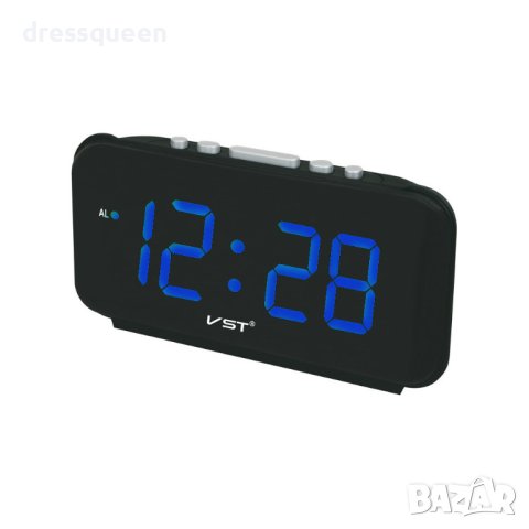 806 Настолен часовник с аларма, голям 1,8" LCD дисплей, Черен, снимка 3 - Други - 44010903