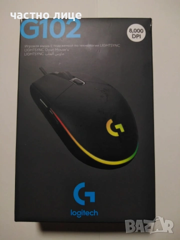 Мишка Logitech G102 LIGHTSYNC, оптична (8000 dpi), USB, гейминг, снимка 2 - Геймърски - 53167520