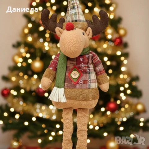 Голяма коледна играчка Елен, Снежен човек или дядо Коледа - разтягаща до 50см, снимка 3 - Декорация за дома - 52570817