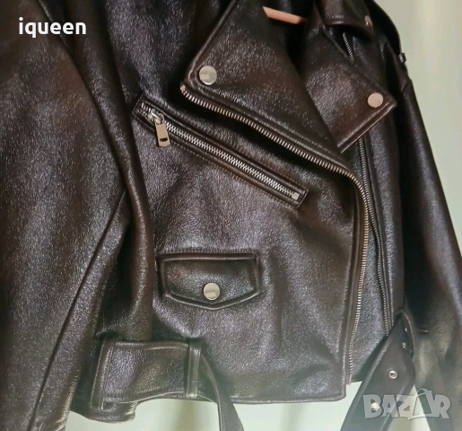 Zara кожено яке, снимка 3 - Якета - 52726068