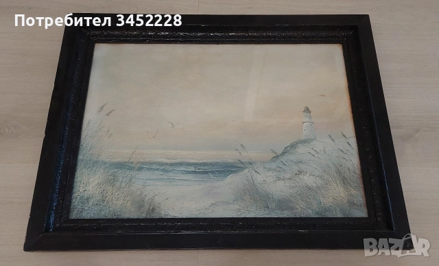 картина репродукция рамка дървена 84см 64см