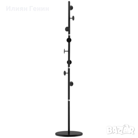 Закачалка за дрехи HOMCOM, 4 пръта и 8 куки, мраморна основа